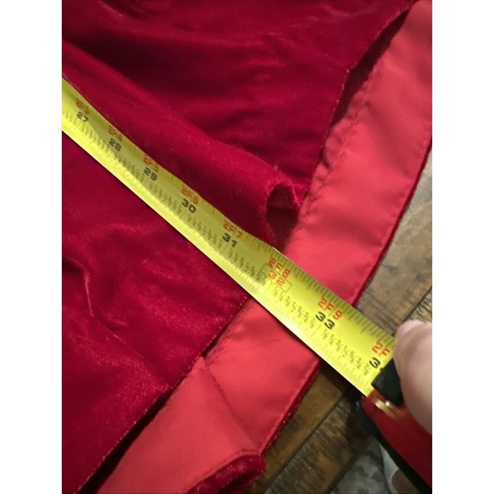 Free People Red Velvet Mini Dress Embroidered Details Size Small - Picture 9 of 13